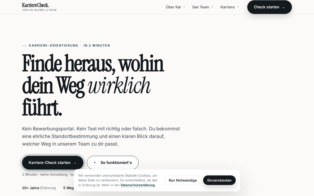 Screenshot Karriere-Check
